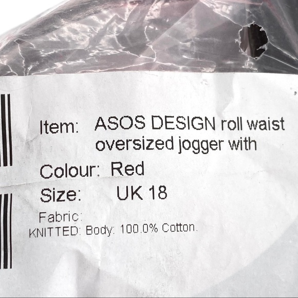 Asos Design Women's Roll Waist Oversized Jogger 14 - Picture 7 of 7